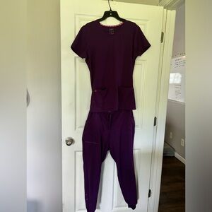 Heart Soul brand scrub set.  Size L. Lightly used.  Plum in color.